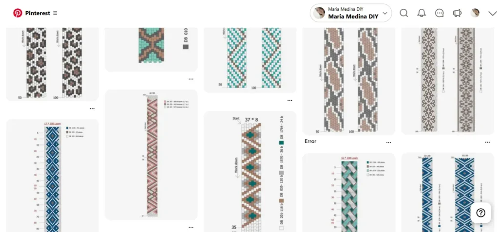 Tablero de patrones de bisutería con cuentas de BIJU