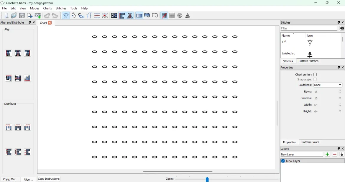 Interfaz de Crochet charts con un gráfico de crochet